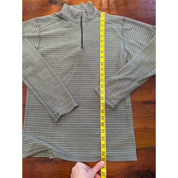 PATAGONIA Striped Fleece Pull Over Kids XXL Base Layer 1/4 Zip Mock Neck Gray - Picture 4 of 13
